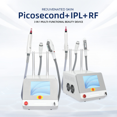 OEM حذف مو خالکوبی حذف پوست ماشین سخت 3 دسته RF Elight IPL Nd Yag لیزر 5 در 1 ماشین زیبایی چند منظوره