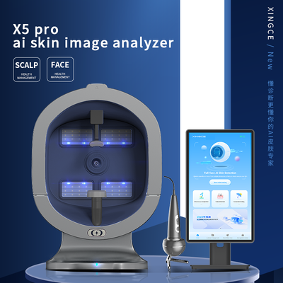 اسکنر پوست 21 اینچی با هوش مصنوعی X5 Pro ابزار تست سالن صورت چند طیفی